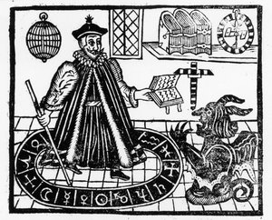 A Doktor Faustus életének és halálának tragikus történetének előlapja, Christopher Marklin, 1616 körül alkotó: English School
