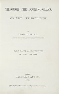 Lewis Carroll (1833-1898) előlapja Alice-nek a szemüvegen keresztül, kiadó: Macmillan, 1872 alkotó: English School