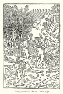 Coaeca Dante című művének címlapja, 1491. március (metszet) alkotó: English School