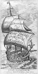 Hugo Grotius és Paulus van Merula de Maribus homlokzata a De Maribus liberhez, 1633 alkotó: English School