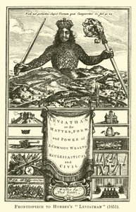 Hobbes Leviathan címlapja, 1651 alkotó: English School