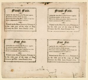 1814-es fagyvásár – jégre nyomtatott emléktárgyak alkotó: English School
