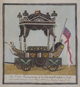Temetkezési autó, amely Lord Nelson admirális földi maradványait a londoni St Paul