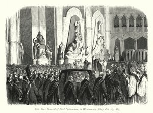Earl Palmerston temetése a Westminster Abbeyben, 1865. október 27-én (metszet) alkotó: English School