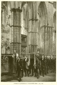 Livingstone temetése a Westminster Abbeyben alkotó: English School