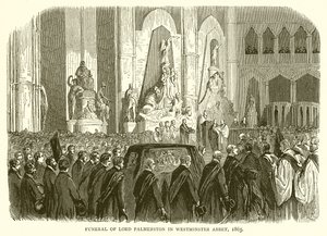 Lord Palmerston temetése a Westminster Abbeyben, 1865 alkotó: English School