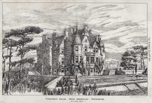 Fyndynate House, Aberfeldy közelében, Perthshire (metszet) alkotó: English School