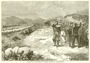 Garibaldi von italienischen Truppen bei Aspromonte angegriffen von English School