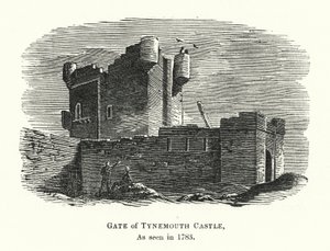 A Tynemouth-kastély kapuja, 1783-ban látható (metszet) alkotó: English School