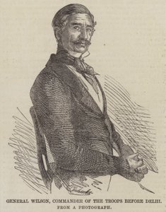 Wilson tábornok, a csapatok parancsnoka Delhi előtt (metszet) alkotó: English School
