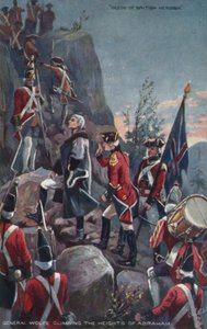 Wolfe tábornok megmászta az Abraham-hegységet, Quebec, 1759 alkotó: English School