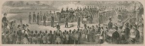 Általános kép a Hyde Park-i jelenetről a Victoria Cross kiosztása alkalmából alkotó: English School