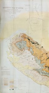 India Kutch régiójának geológiai térképe, Indiai Geológiai Szolgálat 1868-69