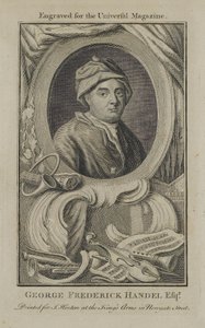 George Frideric Händel, metszett a Universal Magazine számára, 1760 körül alkotó: English School