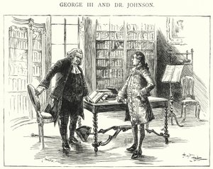 George III és Dr. Johnson (metszet) alkotó: English School