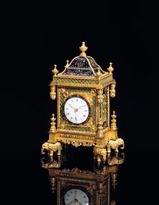 George III musical és negyed harangozó kis asztali óra, Howlett & Horne, London, 1780 körül alkotó: English School