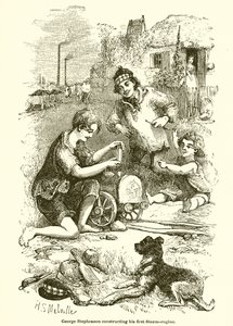 George Stephenson megépíti első gőzgépét alkotó: English School