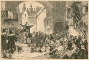 George Wishart prédikál Dundee-ben a pestisjárvány idején alkotó: English School
