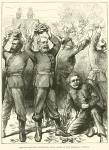 A németek Laurel-lel koronázták meg magukat a Tuileriák kertjében, 1871. március alkotó: English School
