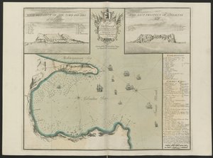 Gibraltár-öböl (G. Hill nyugati és keleti prospektusa.) Írta: C. Price, 1730 körül (színes litho) alkotó: English School