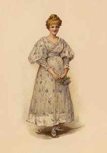 Lány kezében virágcsokor (chromolitho) alkotó: English School