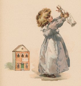 Lány babával (chromolitho) alkotó: English School