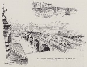 Május 24-én újranyitott Glasgow-híd (metszet) alkotó: English School