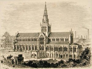 Glasgow-i katedrális 1880 körül, a Religious Tract Society által kiadott „Scottish Pictures”-ből alkotó: English School