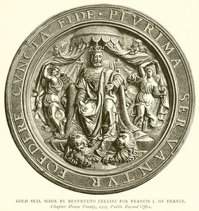 Aranypecsét, amelyet Benvenuto Cellini készített I. Ferenc francia számára alkotó: English School