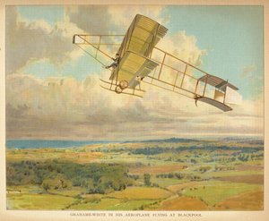 – Grahame-White a Blackpoolba tartó repülőgépében. Kisemberek könyve a léghajókról. London: Ernest Nister, [1912] alkotó: English School