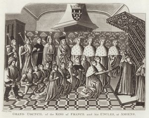 A francia király és nagybátyjai nagytanácsa Amiens-ben alkotó: English School