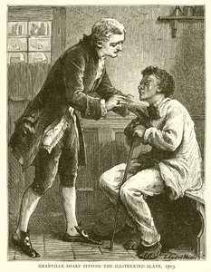 Granville Sharp sajnálja a rosszul bánt rabszolgát, 1703 alkotó: English School