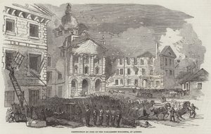 Nagy tűz Quebecben (metszet) alkotó: English School
