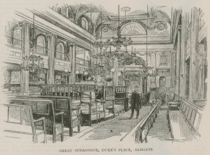 Große Synagoge, Dukes Place, Aldgate, London von English School