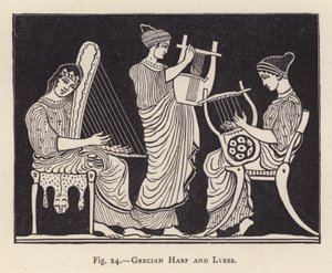 Görög hárfa és líra (metszet) alkotó: English School