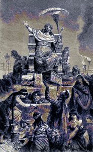 Görög elfajulás – Kroiszosz a temetkezési cölöpön, illusztráció a The Illustrated History of the World-ből, megjelent 1880 körül (digitálisan javított kép) alkotó: English School