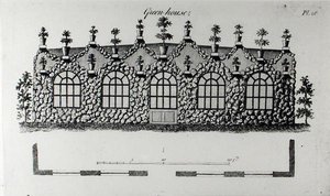 Green-house, William Wrighte „Grotesque Architecture or Rural Amusement” című könyvéből, 1825-ben megjelent (metszet) (f/w fotó) alkotó: English School