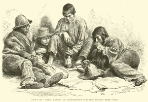 Indios Mansos csoport, vagy háziasított perui indiánok Cuzcóból alkotó: English School