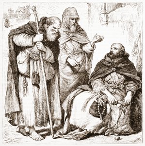 Férfi testvérek csoportja, illusztráció: James Aitken Wylie (1808-1890) A protestantizmus története című könyvéből, pub. 1878 alkotó: English School