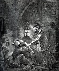 Lőporos cselekmény: Katolikusok összeesküvése (metszet) alkotó: English School