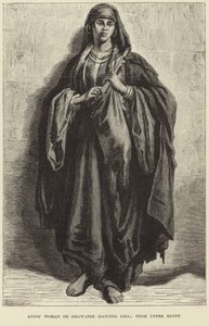 Cigány nő vagy ghawzee Felső-Egyiptomból alkotó: English School