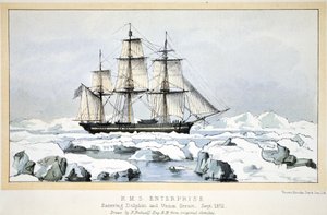 A HMS Enterprise belép a Dolphin- és az Union Strait-be, 1852. szeptember alkotó: English School