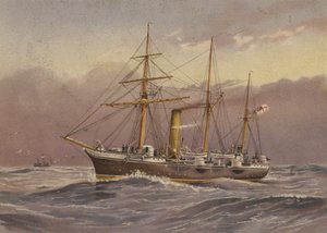 HMS Nymph (sloop) (színes litográfia) alkotó: English School
