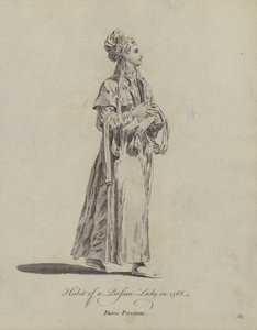 Egy perzsa hölgy habitusa 1568-ban (metszet) alkotó: English School