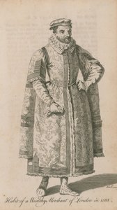 London gazdag kereskedőjének szokása 1588-ban alkotó: English School