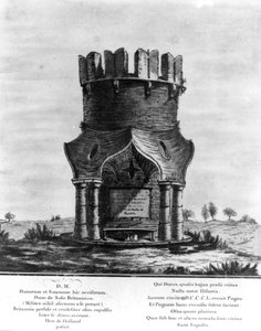 Hackendown-emlékmű, J. Basire metszete, 1780 (akvatinta rézkarctal) alkotó: English School