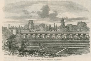 Hackney állomás és vízitorma ültetvény, London alkotó: English School