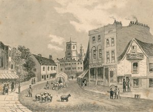 Hackney a templom felé néz, 1840-ben (wc papíron)