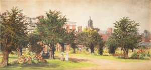 Hampton Court Gardens, 1910 körül (akvarell papíron) alkotó: English School