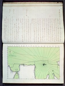 Portugália és Spanyolország partjainak kézzel rajzolt térképe, 1756 (tintával papírra) alkotó: English School